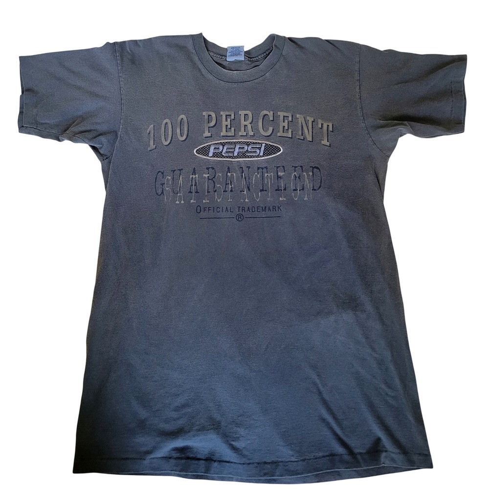 VTG 90s Pepsi T Shirt Fade Wash Gray USA Single Stitch 100% Guaranteed Mens XL